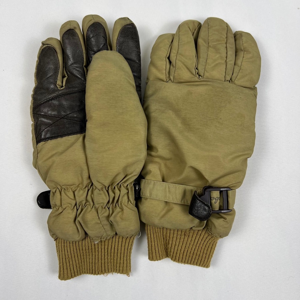 Cabelas Mens Gore-Tex‎ Thinsulate Gloves Large Tan Leather Palm Winter Good